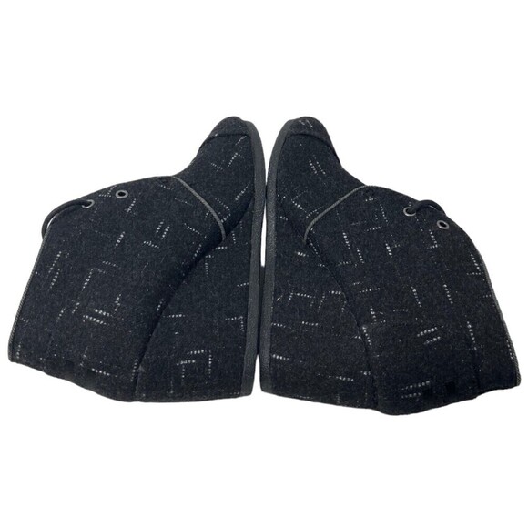 TOMS Wedge Booties Black Wool Lace Up Ankle Desert Boots Women's Size 7 NEW - Picture 2 of 9